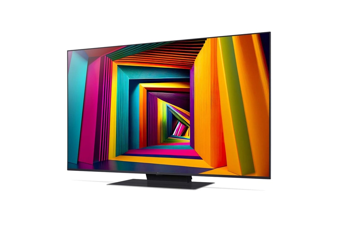 LG 50-дюймовый телевизор Smart TV LG UHD UT91 4K 2024, Вид слева под небольшим углом на телевизор LG UHD, UT91, 50UT91006LA, thumbnail 3