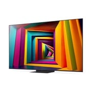 LG 65-дюймовый телевизор Smart TV LG UHD UT91 4K 2024, Вид слева под небольшим углом на телевизор LG UHD, UT91, 65UT91006LA, thumbnail 3