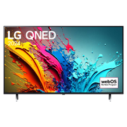 LG 65-дюймовый телевизор Smart TV LG QNED QNED86 4K 2024, Вид спереди на телевизор LG QNED, QNED86 с текстом LG QNED, 2024 и логотипом webOS Re:New Program на экране, 65QNED86T6A, thumbnail 1