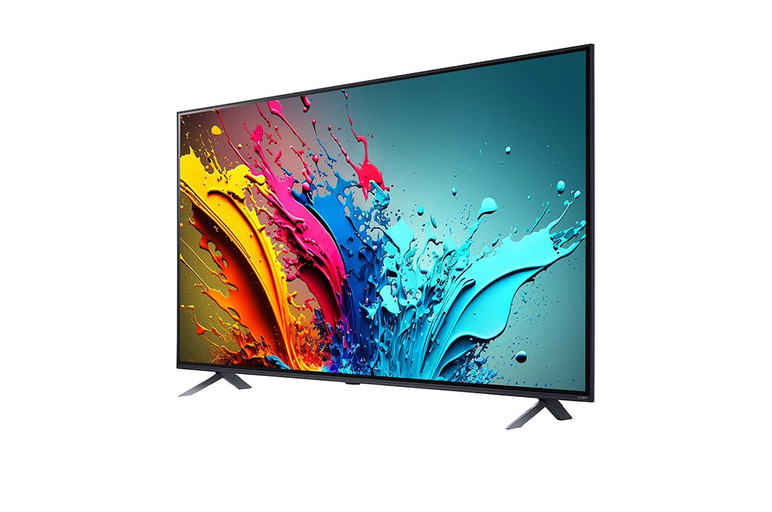 LG 75-дюймовый телевизор Smart TV LG QNED QNED86 4K 2024, Вид слева под небольшим углом на телевизор LG QNED, QNED86, 75QNED86T6A, thumbnail 3