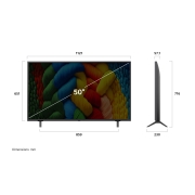 LG 50 дюймовый телевизор Smart TV LG Nanocell AI NANO80 4K 2025 года, Пульт AI Magic Remote от LG перед экраном телевизора LG TV. На экране отображается персонализированное приветствие от ИИ LG с ключевыми словами, подобранными на основе истории поиска и просмотров поль, 50NANO80A6B, thumbnail 13