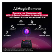 LG 86 дюймовый телевизор Smart TV LG Nanocell AI NANO81 4K 2025 года, Экран телевизора LG TV с AI Magic Remote на переднем плане. Выделена кнопка «ИИ», а в облачке представлен текст: «Предложи фильм, который мне понравится». На экране мы видим иконку пользователя E, что, 86NANO81A6A, thumbnail 10