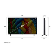 LG 43 дюймовый телевизор Smart TV LG Nanocell AI NANO81 4K 2025 года, Вид слева и сбоку на телевизор LG NanoCell NANO80 TV., 43NANO81A6A, thumbnail 4