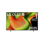 LG 65 дюймовый телевизор Smart TV LG OLED AI B5 4K 2025 года, Передний вид телевизора Smart TV LG OLED AI B5 4K. На экране показаны эмблема «12 лет №1 в мире среди OLED» и логотип LG OLED AI 2025., OLED65B5RLA, thumbnail 1