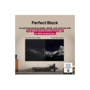 LG 65 -дюймовый телевизор Smart TV LG OLED evo AI C5 4K 2025&nbsp;года, На телевизоре LG OLED TV отображается визуальное сравнение изображений с применением технологий «Идеальный черный» и «Идеальный цвет», и без них. Видны сертификации UL и eyesafe с текстом, предлагающи, OLED65C5RLA, thumbnail 7