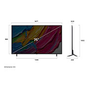 LG 75-дюймовый телевизор Smart TV LG QNED AI QNED80 4K 2025 года, dimension, 75QNED80A6A, thumbnail 4