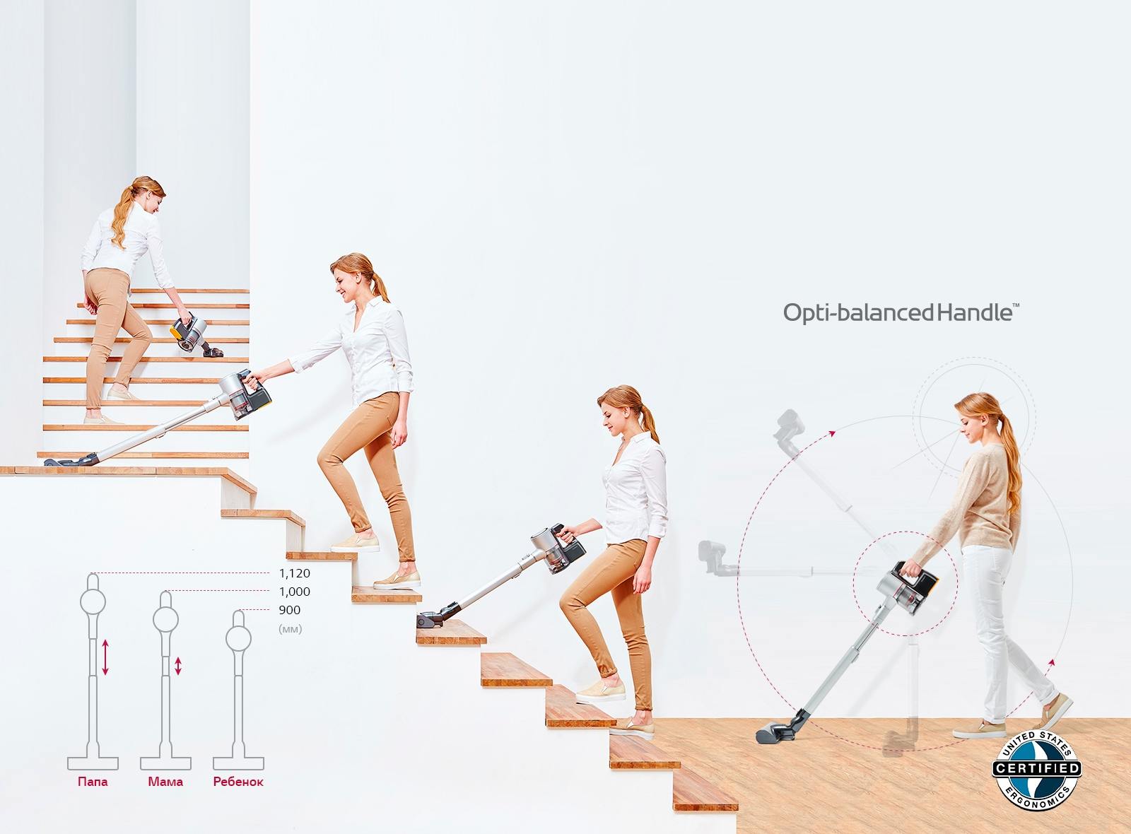 LG CordZero A9 Эргономичный дизайн для максимально удобной уборки