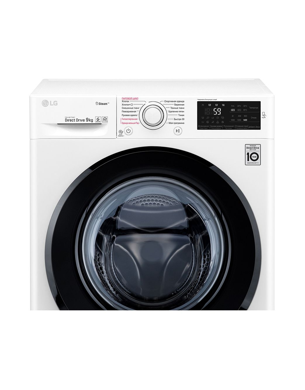LG Стиральная машина LG с фронтальной загрузкой, 9 кг, Стирка с паром ...