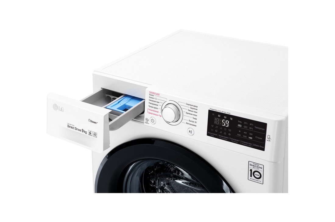 LG Стиральная машина LG с фронтальной загрузкой, 9 кг, Стирка с паром Steam, 6 движений заботы, F4M5VS6W, thumbnail 6