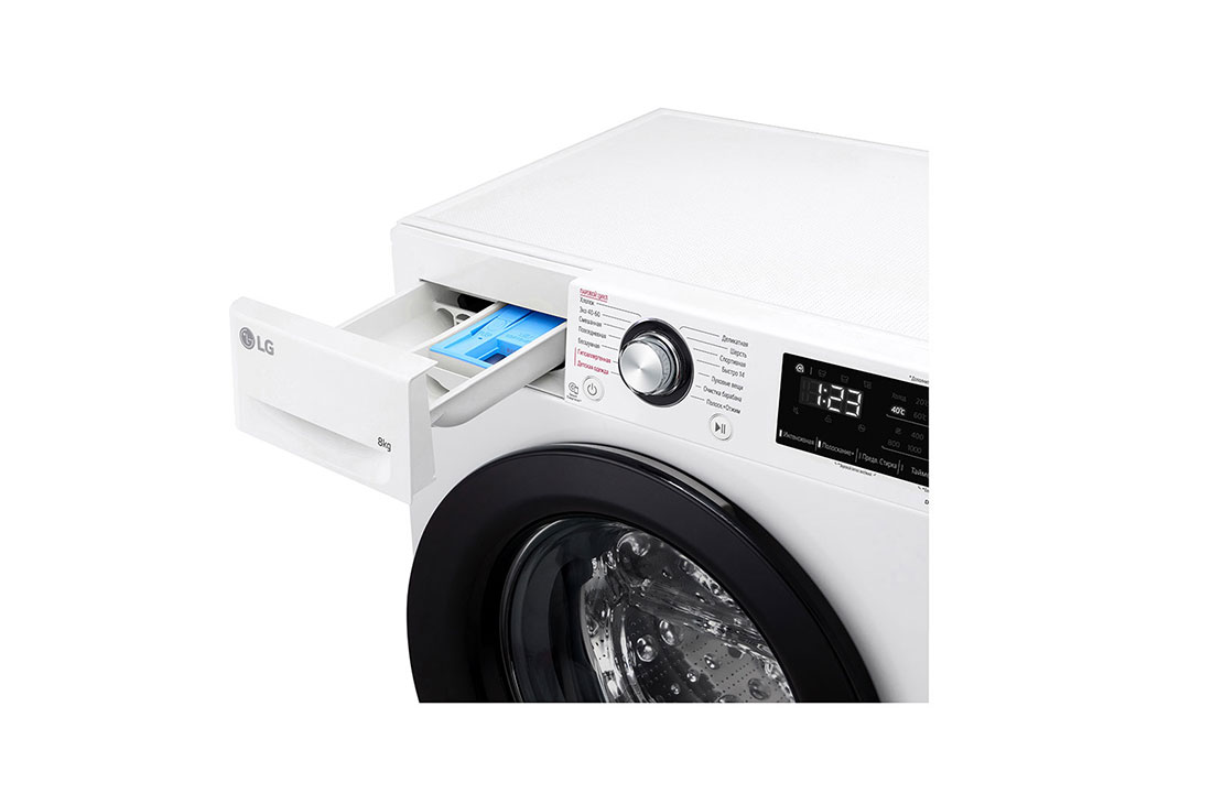 LG 8 kg, Nozik kir yuvish mashinasi, Steam™, Elegant dizayn, detail view, F2V3PS6J, thumbnail 5