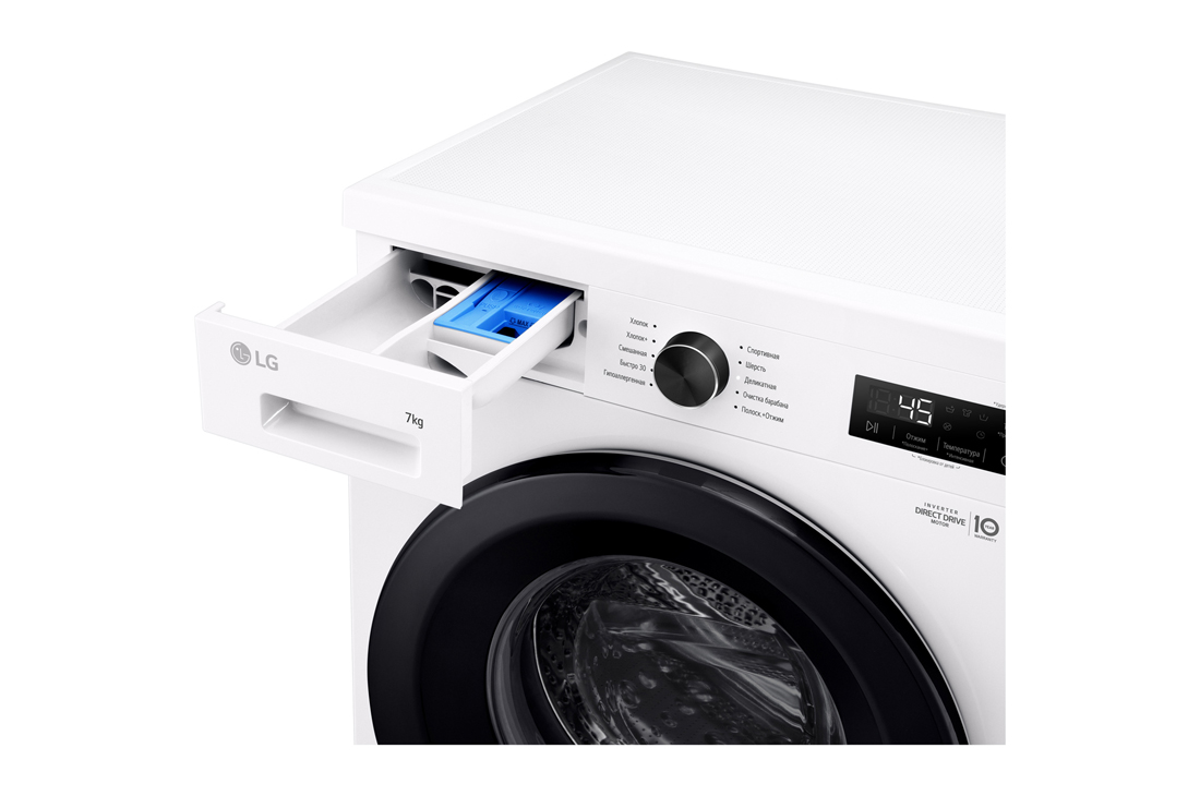 LG 7 кг, Узкая стиральная машина, Steam™, Элегантный дизайн | LG Узбекистан, TopRightDrawerOpen_slim, F2Y1HS6W, thumbnail 6