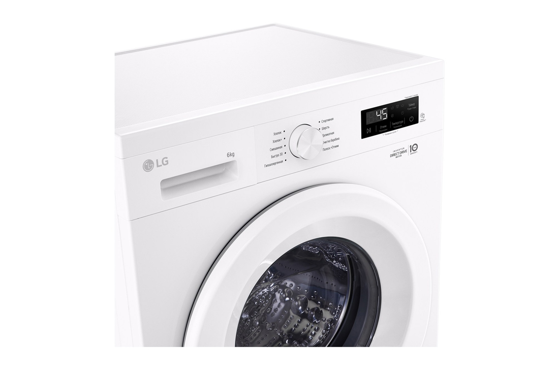 LG 6 кг, Узкая стиральная машина, Steam™, Элегантный дизайн | LG Узбекистан, TopPerpective_slim, F2Y1NS3W, thumbnail 3
