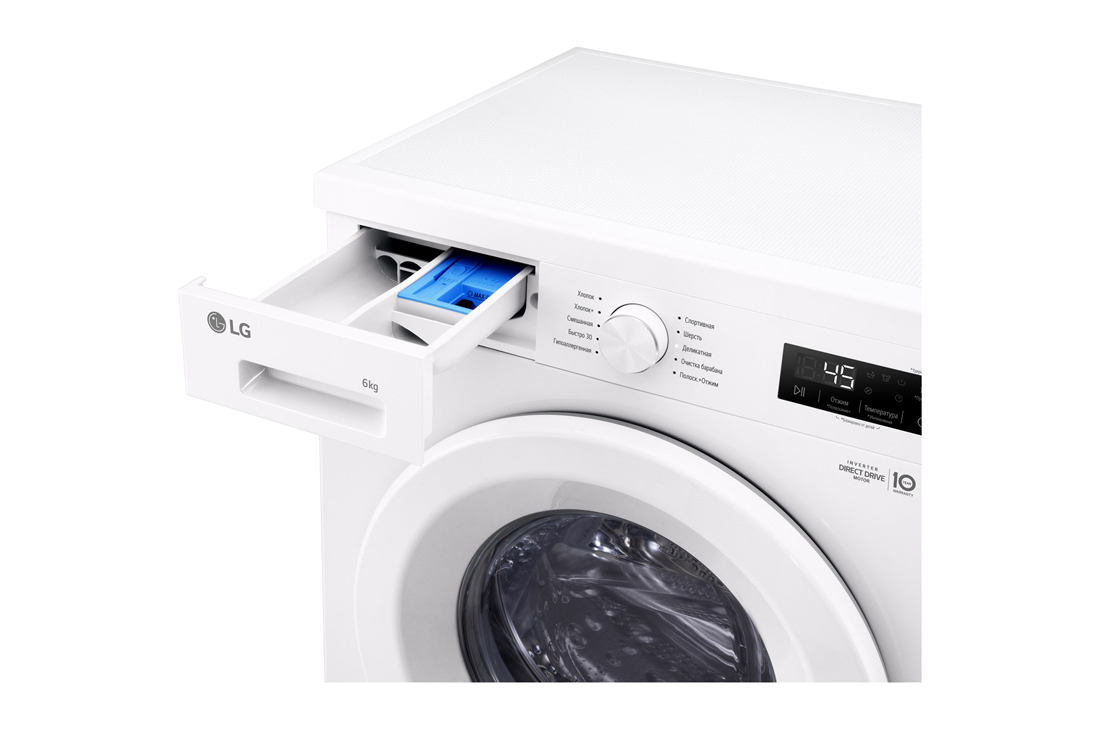 LG 6 кг, Узкая стиральная машина, Steam™, Элегантный дизайн | LG Узбекистан, TopRightDrawerOpen_slim, F2Y1NS3W, thumbnail 6