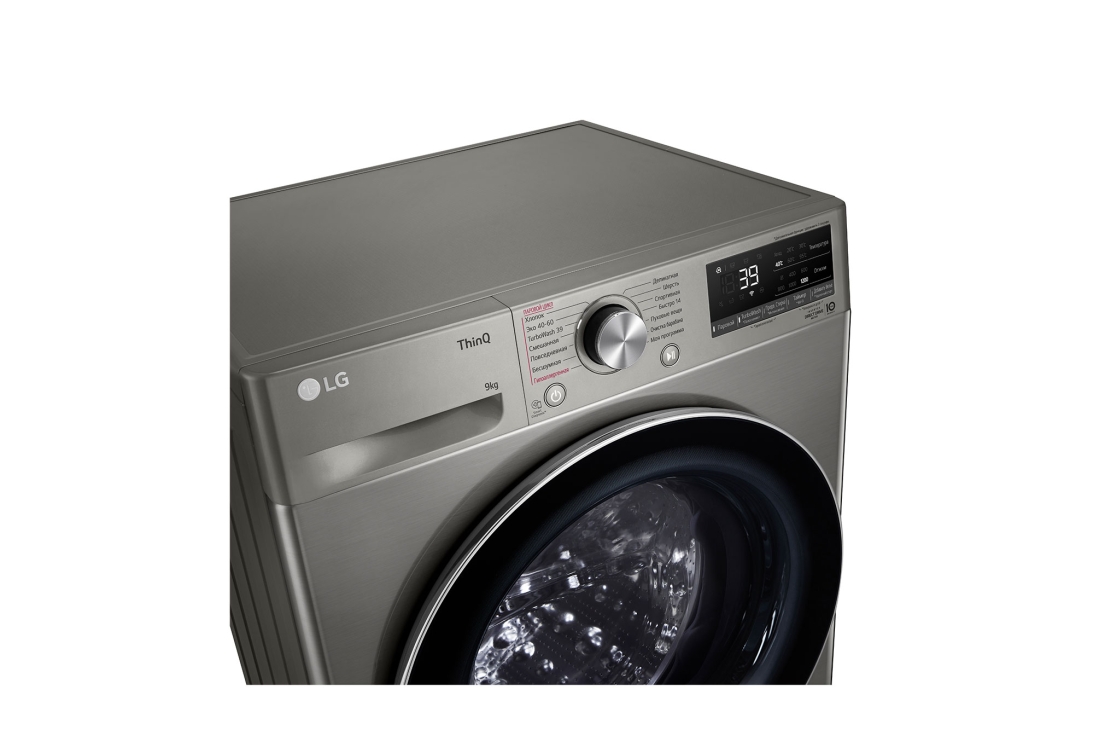 LG 9 кг, Узкая стиральная машина, Steam™, Панель стиральной машины LG F2V7FS2P (вид слева в перспективе), F2V7FS2P, thumbnail 3