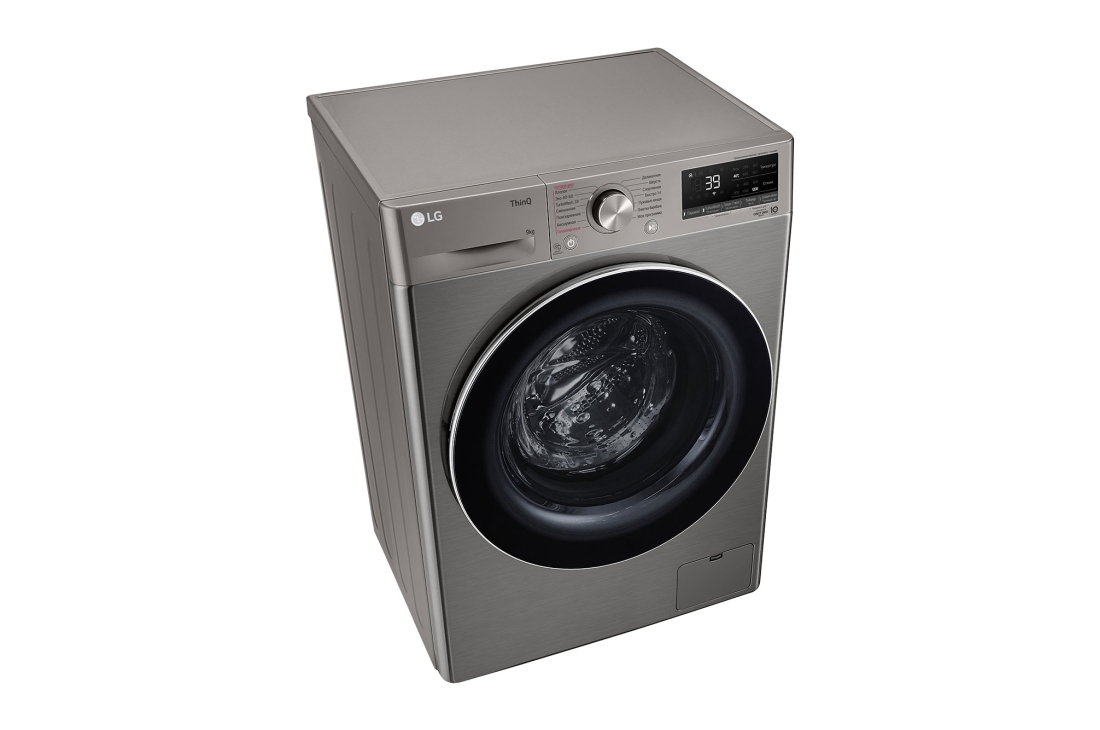 LG 9 кг, Узкая стиральная машина, Steam™, Стиральная машина LG F2V7FS2P (вид слева в перспективе), F2V7FS2P, thumbnail 8