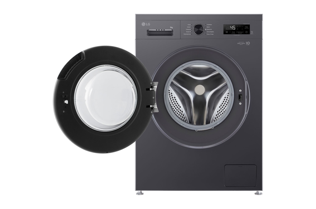 LG Стиральная машина LG 9 кг - DD™ | Steam™, Передняя сторона с открытой дверцей, F2Y1VS5J, thumbnail 2