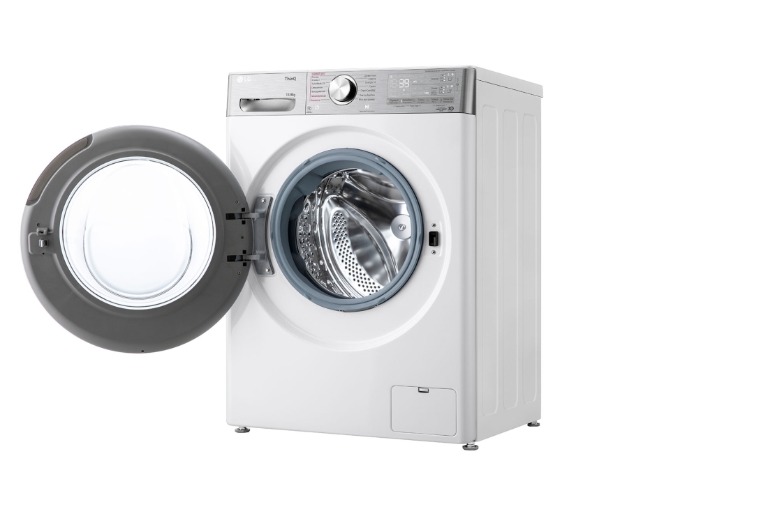 LG Стирально-сушильная машина LG F4V9LD2W с паром, 13/8 кг, Стирально-сушильная машина LG F4V9LD2W с открытой дверцей (вид справа), F4V9LD2W, thumbnail 11