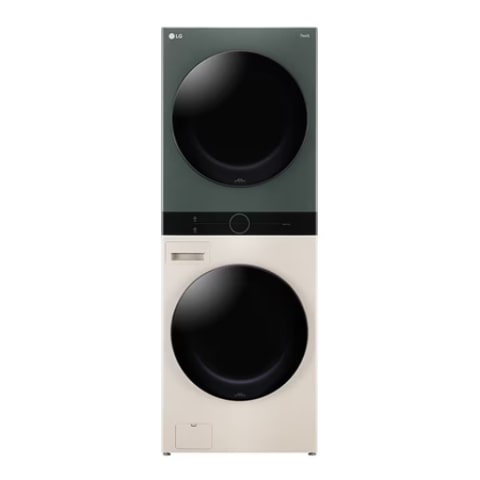 Tháp giặt sấy LG WashTower™ Giặt 25kg/Sấy 17kg xanh/be - WT2517NHEG