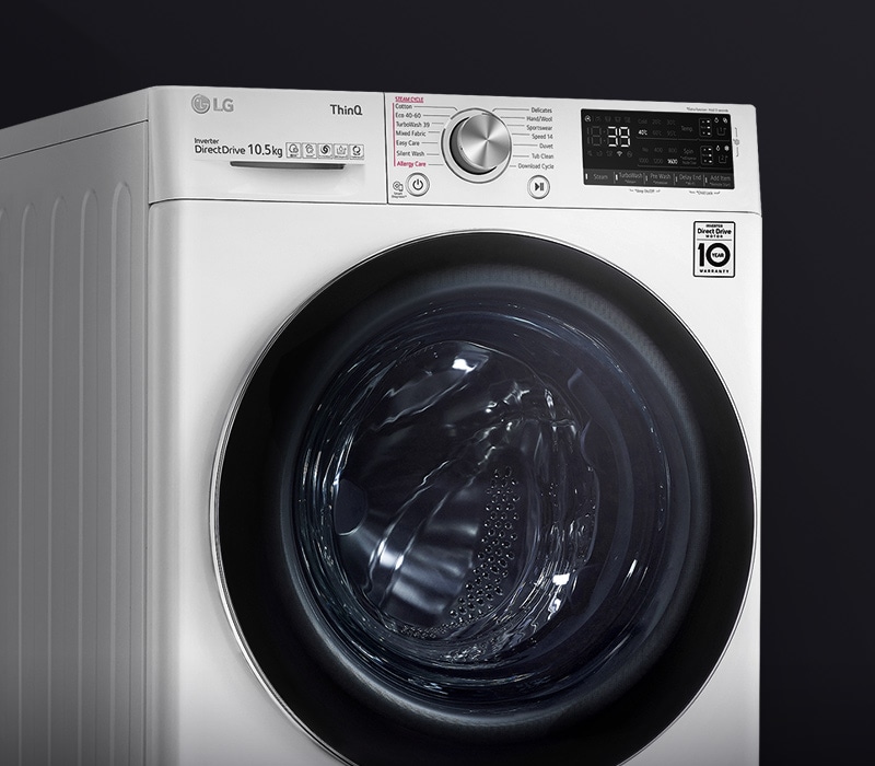 Hình ảnh máy giặt có cửa kính cường lực có thể nhìn thấy rõ ràng.