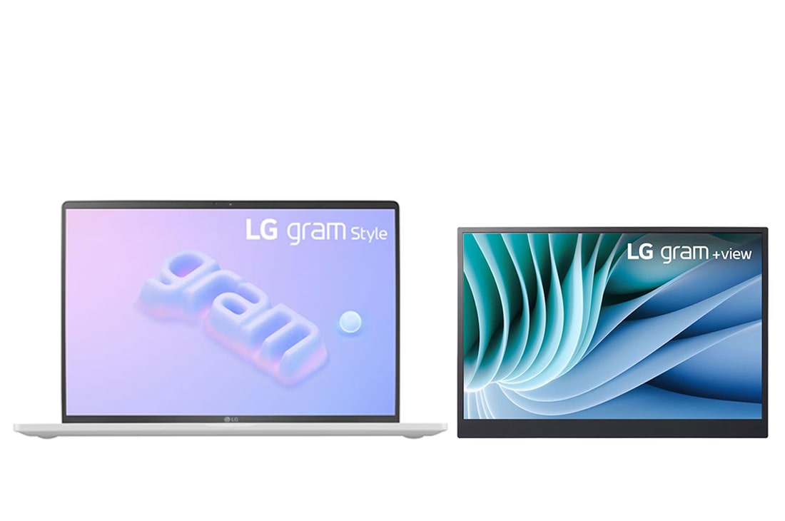 LG Combo Laptop LG gram Style 14'', <br>Windows 11 Home Plus, Intel® Core™ i5 Gen 13, tốc độ xử lý 90Hz, màn hình OLED, 14Z90RS-G.AH54A5 và Màn hình mở rộng LG gram +view 16 inch, USB Type-C™, Power delivery, 16MR70.ASDA5, Hình ảnh phía trước , 14ZRS.16MR