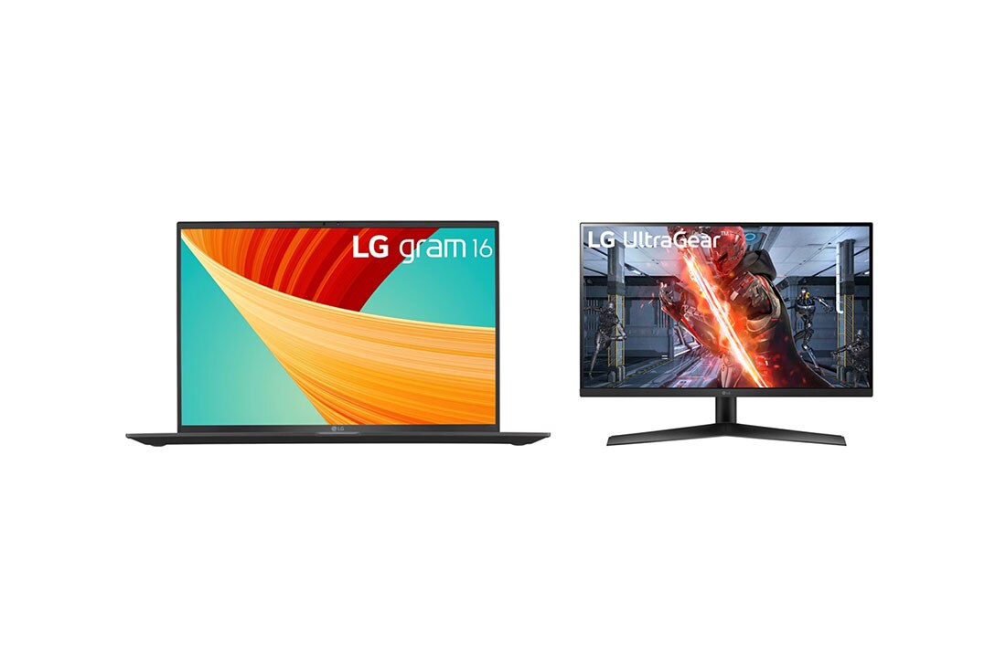 LG Combo Laptop LG gram 16'', Windows 11 Home Plus và Màn hình chơi game UltraGear™ Full HD 27'', 16Z90R.27GN , hình ảnh bó phía trước, 16Z90R.27GN, thumbnail 0
