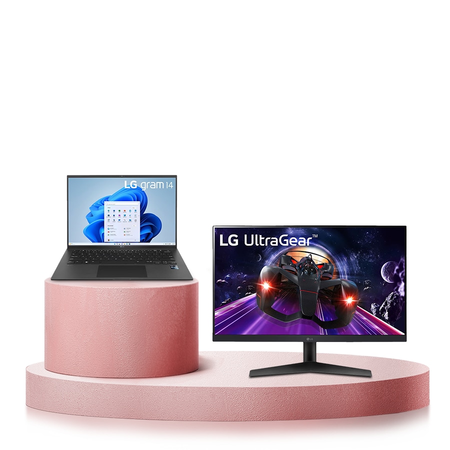 LG Laptop LG gram 14'' Windows 11 Home Plus và Màn hình chơi game 23,8” UltraGear™, 14AH75.24GN6, Hình ảnh phía trước, 14AH75.24GN6