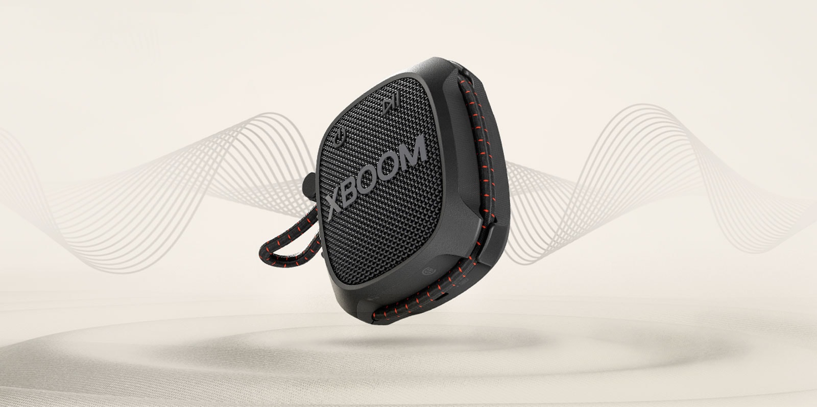 Sóng âm thể hiện thuật toán tăng cường âm thanh trầm từ LG XBOOM Go XG2T.