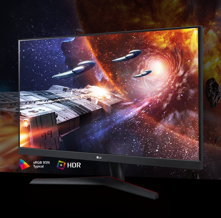 Cảnh game với màu sắc và độ tương phản phong phú trên màn hình hỗ trợ HDR10 với sRGB 95% (Thông thường)