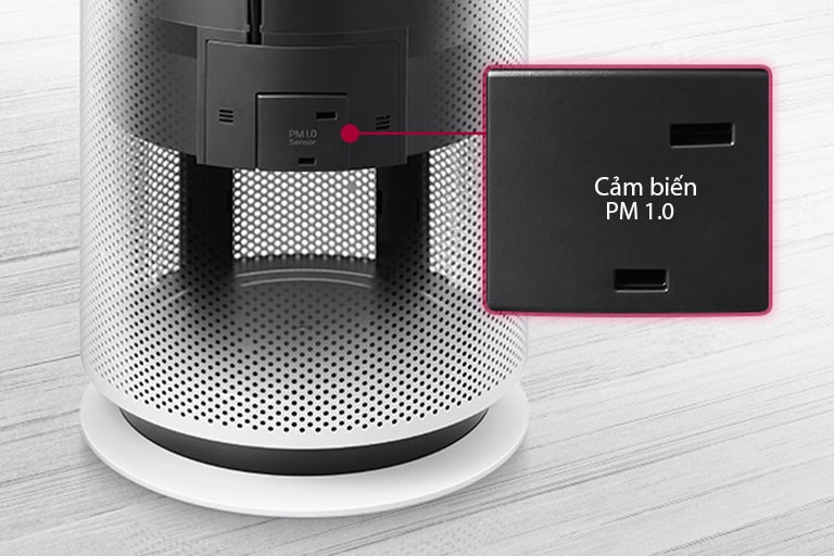Hiển thị vị trí của Cảm biến PM1.0 và cung cấp hình ảnh bên phải lớn hớn.