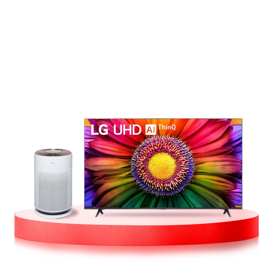 LG  Combo Máy lọc khí PuriCare 360 HIT  Hệ thống lọc đa màng Màu xanh| AS60GHCG0 & Tivi LG UHD 4K 65inch 2023 | 65UR8050, Bundle image, AS6065UR.ABAE