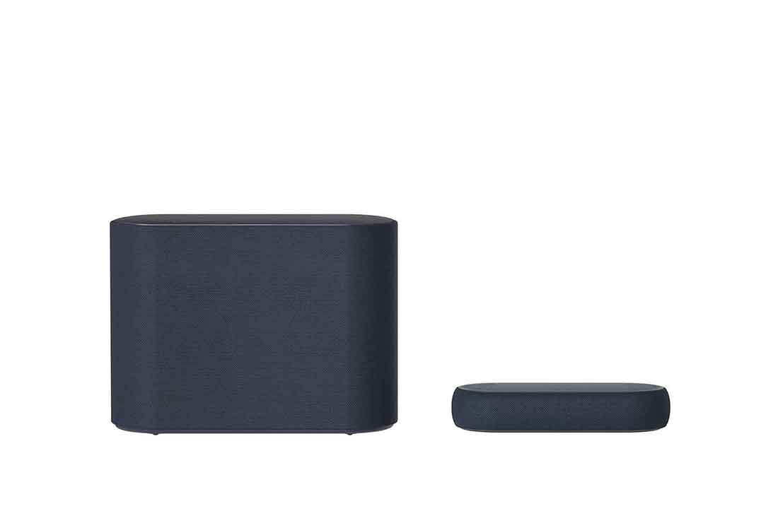 LG Soundbar QP5, hình ảnh phía trước với loa siêu trầm, QP5