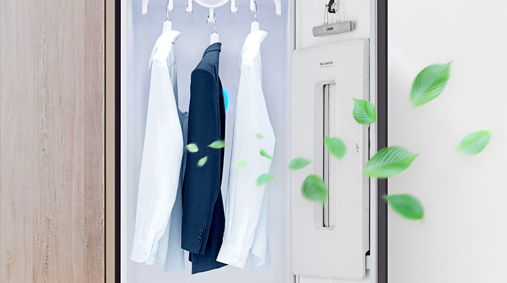 Hình ảnh cho thấy bạn có thể chăm sóc quần áo thật tươi mới bằng tủ Styler.