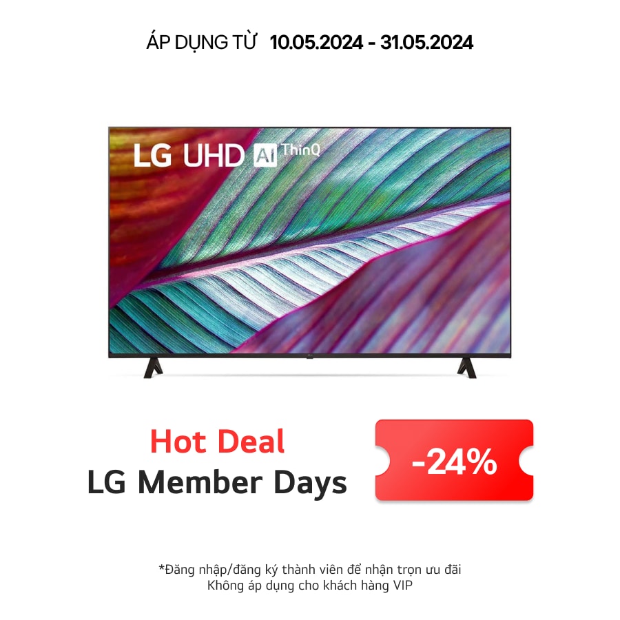 LG Tivi LG UHD UR7550 75 inch 20234K Smart TV Màn hình lớn | 75UR7550, 75UR7550PSC