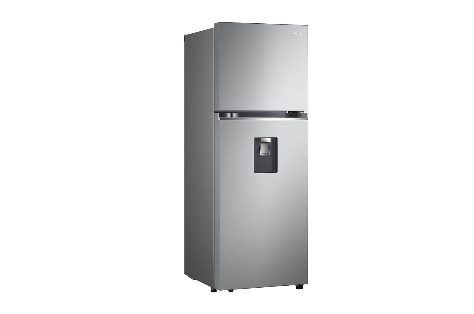 LG Smart Inverter 314L Tủ lạnh ngăn đá trên với công nghệ Door Cooling (Bạc), hình phía trước khi mở, GN-D312PS