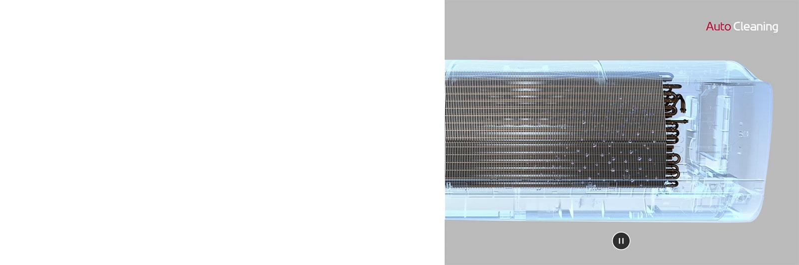 The moisture in the heat exchanger of the air conditioner disappears.