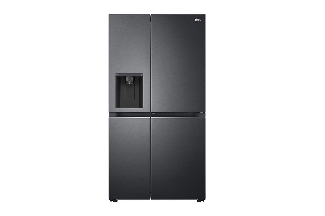 LG Side by Side Refrigerator, Uvnano™, Door Cooling, Multi AirFlow, Smart ThinQ, Matte Black Steel, GC-L257SQSL