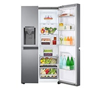 LG Side by Side Refrigerator, Platinum Silver, Smart Inverter Compressor, GC-L257JLYL, GC-L257JLYL, thumbnail 2