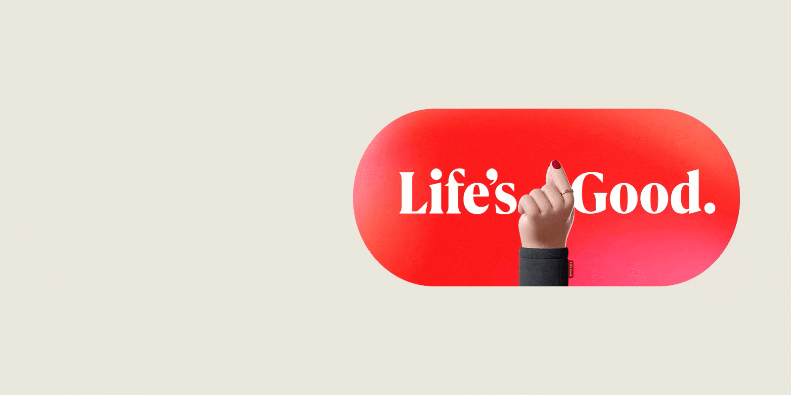 A digital-style hand makes a finger-heart using the thumb and pointer finger, and above the gesture, a red heart shows.