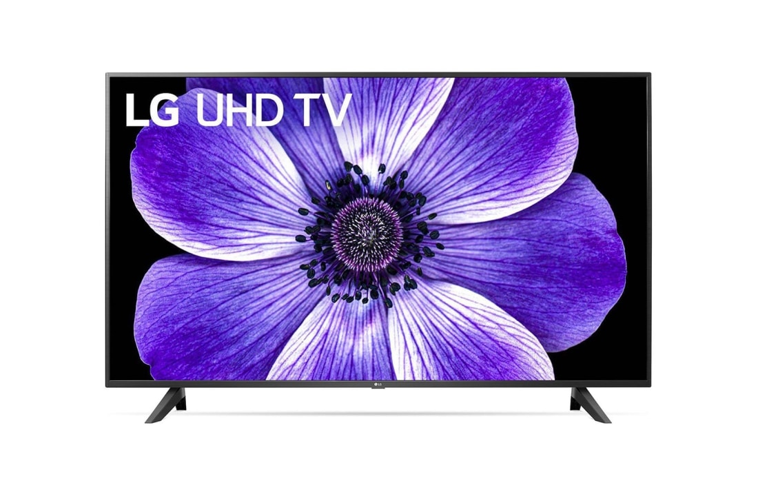 LG UHD TV 70 Inch UN70 Series 4K Active HDR WebOS Smart TV w/ AI ThinQ (2020), front view with infill image, 70UN7070PVA