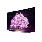 LG OLED TV 48 Inch C1 Series Cinema Screen Design 4K Cinema HDR webOS Smart with ThinQ AI Pixel Dimming (2021), reverse 30 degree side view, OLED48C1PVB, thumbnail 4