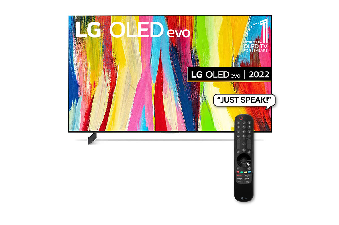 LG OLED evo 83'' C2 Nvidia G-Sync Gaming Smart TV with Magic Remote, HDR & webOS, Front view , OLED83C26LA