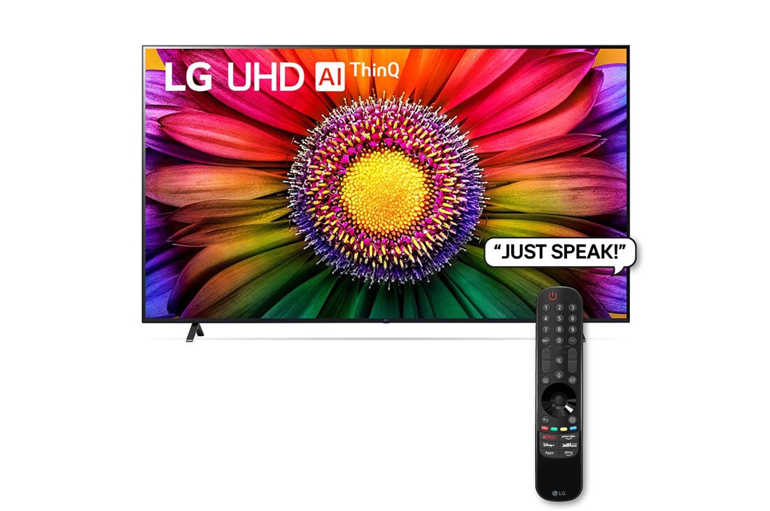 LG 177cm (70'') 4K UHD Smart TV with Magic Remote, HDR & webOS, Front View with infill, 70UR80006LJ