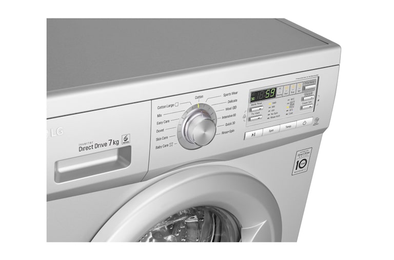 LG 7kg Silver Front Loader Washing Machine, F10B8QDP5, thumbnail 4