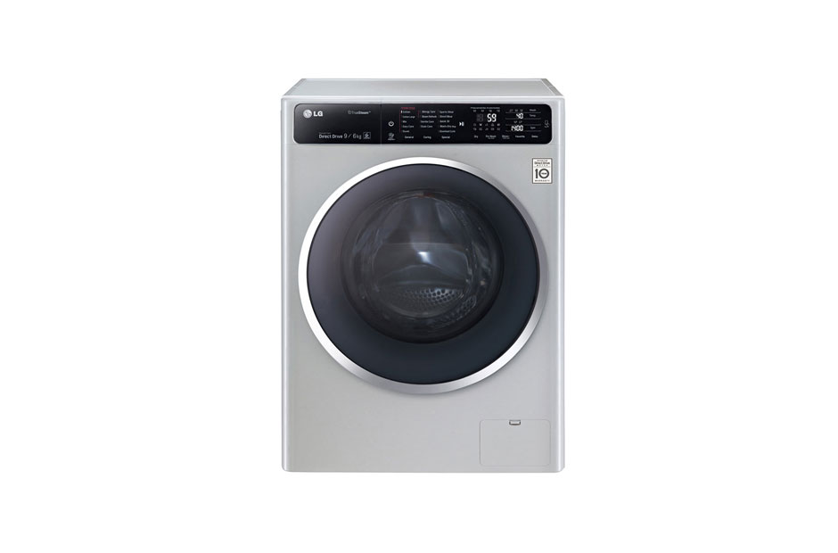 LG 9kg Silver Front Load Washer Dryer Combo, FH4U1FCHK4N