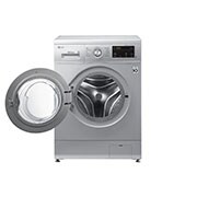 LG 9kg Luxury Silver Front Loader Washing Machine, LG FH0J3HDNP5P Front View Open, F4J3VYP5L, thumbnail 2