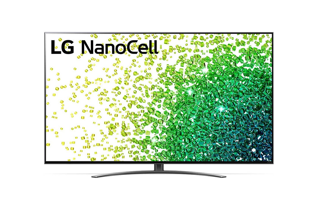 LG NanoCell 50 inch TV, Dolby Vision | Dolby Atmos, A front view of the LG NanoCell TV, 50NANO866PA