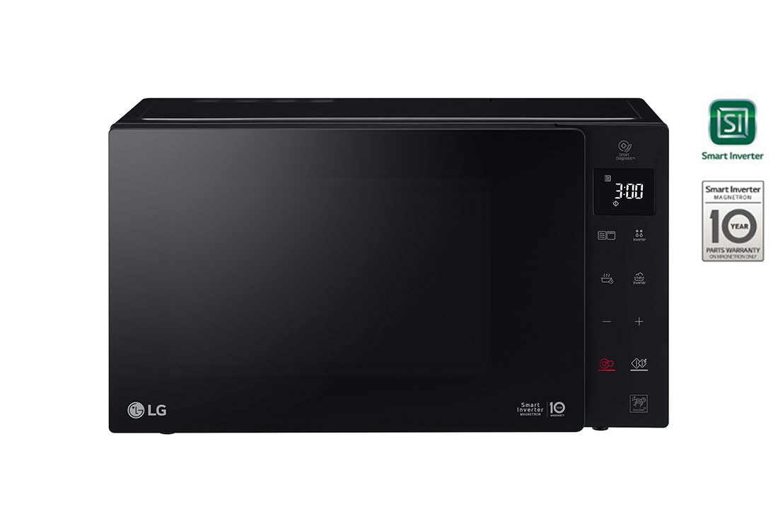 LG NeoChef Microwave, 25litres, Black, Smart Inverter with 10year warranty, Grill, Smart Auto Cook, Full Glass Touch, MH6535GIS