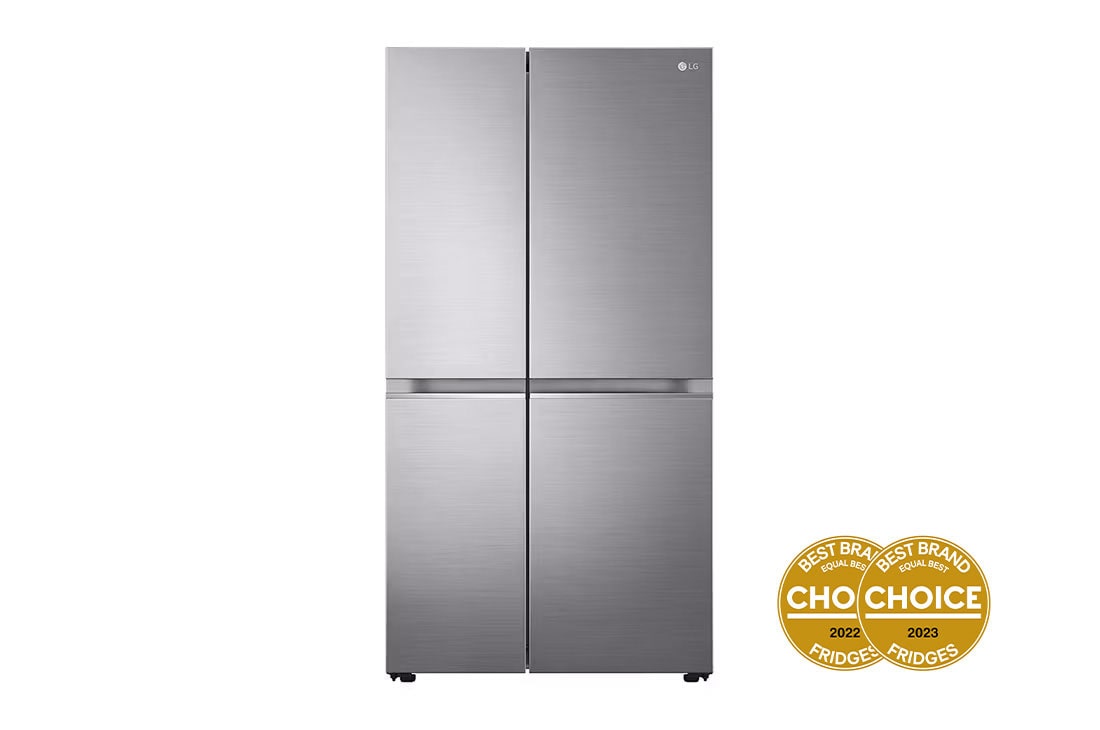 LG 655L Side by Side Fridge in Stainless Finish, front open food view, GS-B655PL