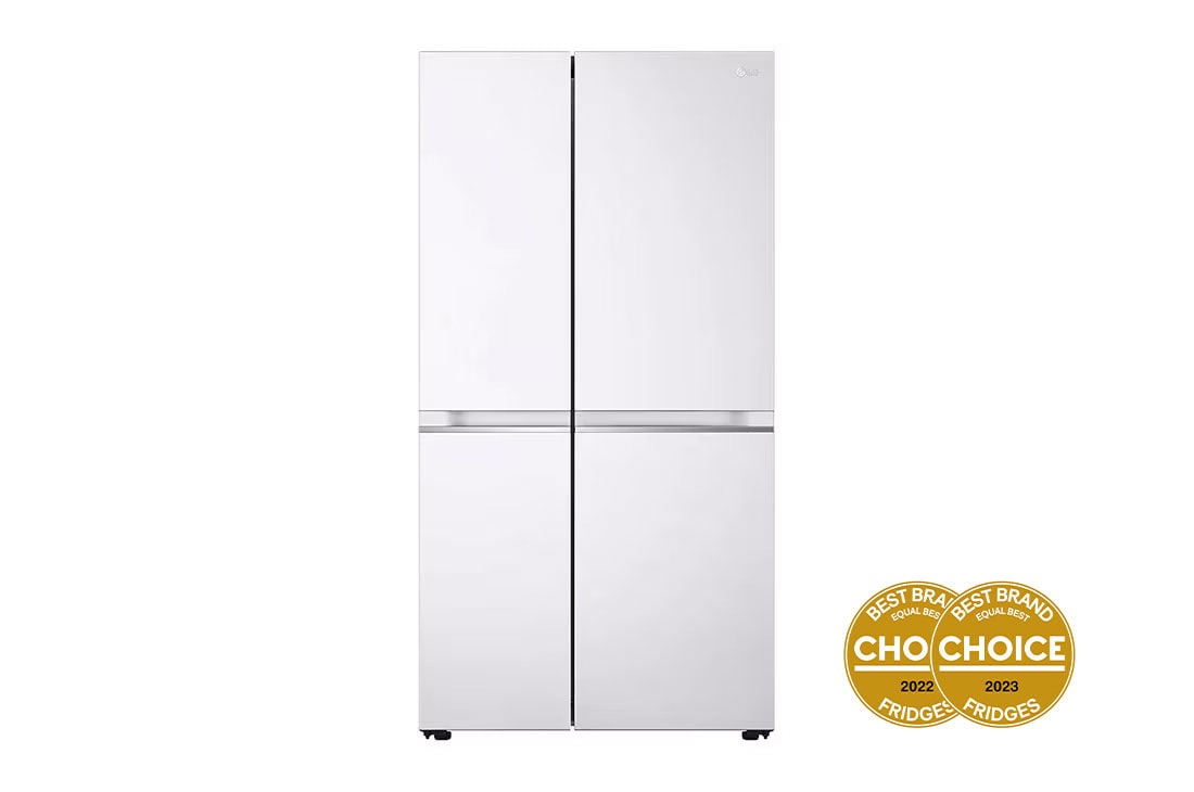 LG 655L Side by Side Fridge in White Finish, front view, GS-B655WL