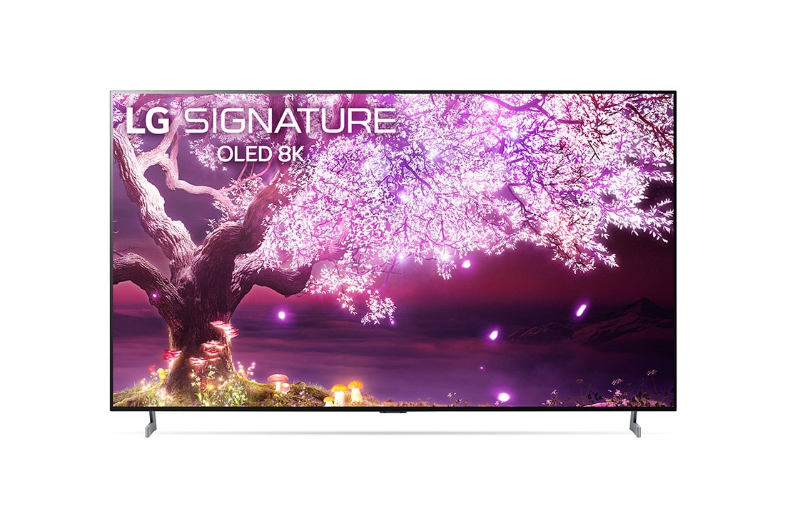 LG SIGNATURE Z1 77 inch 8K Smart Self-Lit OLED TV w/ AI ThinQ®, OLED77Z1PTA front view with infill, OLED77Z1PTA